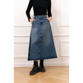 Классическая джинсовая юбка миди